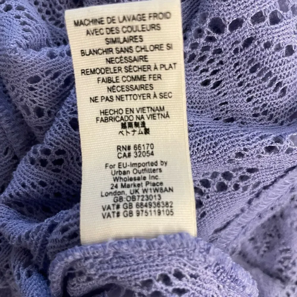 Free People Not Cold in This Lilac Lace Pullover Crew Top Size Small